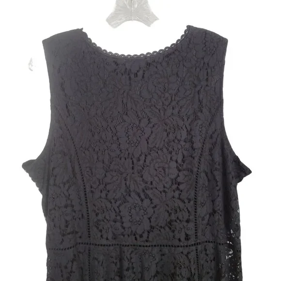 Isaac Mizrahi Live! Size XL Dress Lace WhimsiGoth Witchy Handkerchief Hem Flared - Picture 5 of 11